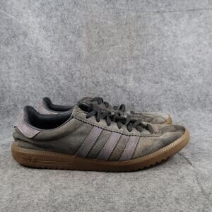 Adidas Shoes Mens 9 Casual Bermuda Sneakers Grey Suede Lace Up Lifestyle Trainer